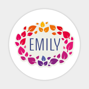 Emily name with colorful leaves Magnet